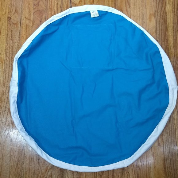 Mini Pouch Toy Mat Portable Storage Teal Blue Beige Zippered Pocket Cotton - Picture 6 of 9